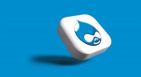 Drupal logo on a keyboard button